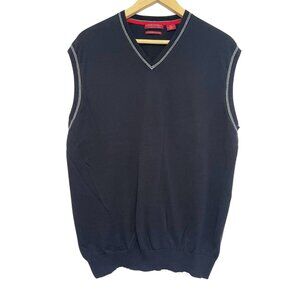 Vintage American Blue Grandpa Sweater Vest Mens Size XL Cotton Academia Preppy